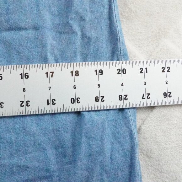 J.Crew Chambray Shirt Dress Womens 8 Blue Short Sleeve 1/4th Button Up - Picture 8 of 12